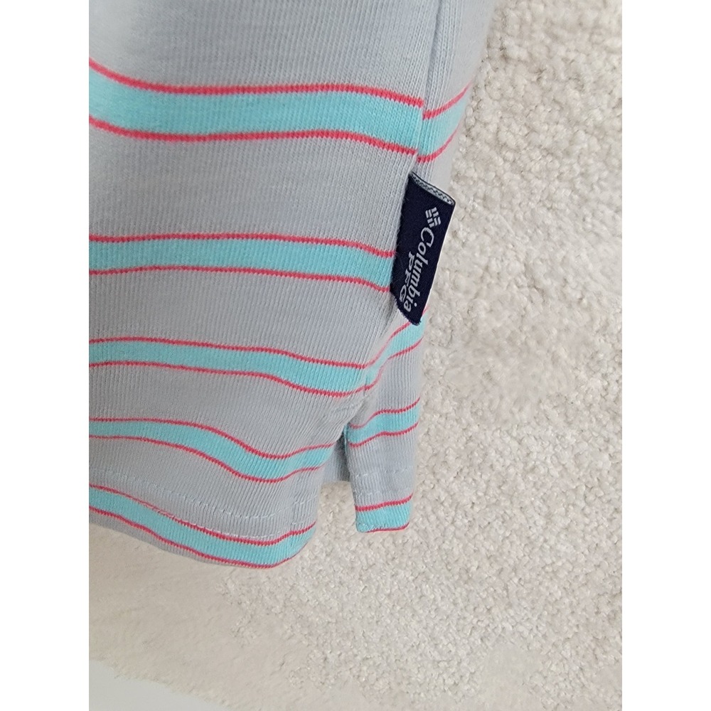 Columbia PFG Striped Tank Dress Womens Medium Pink Teal Grey Casual Mini - Picture 7 of 11